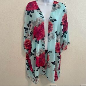 Lilypad Women’s Sheer Floral Kimono One Size